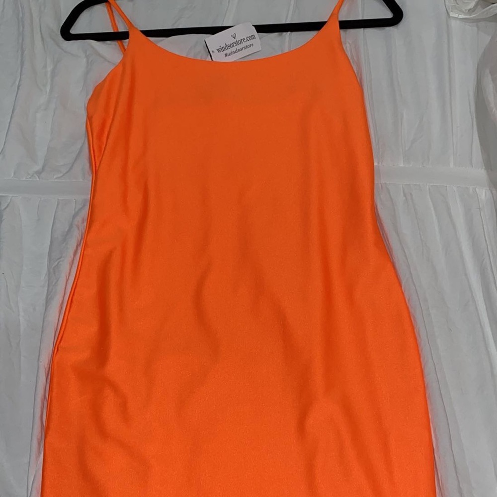 Tight mini orange dress — brand new